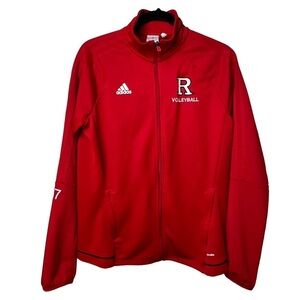 Rutgers Adidas Red Volleyball Climacool Full Zip Jacket Women’s #17 Big 10 SZ L